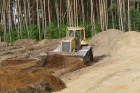Roboty ziemne na budowie obwodnicy Nowego Miasta Lubawskiego, w ciagu DK15
